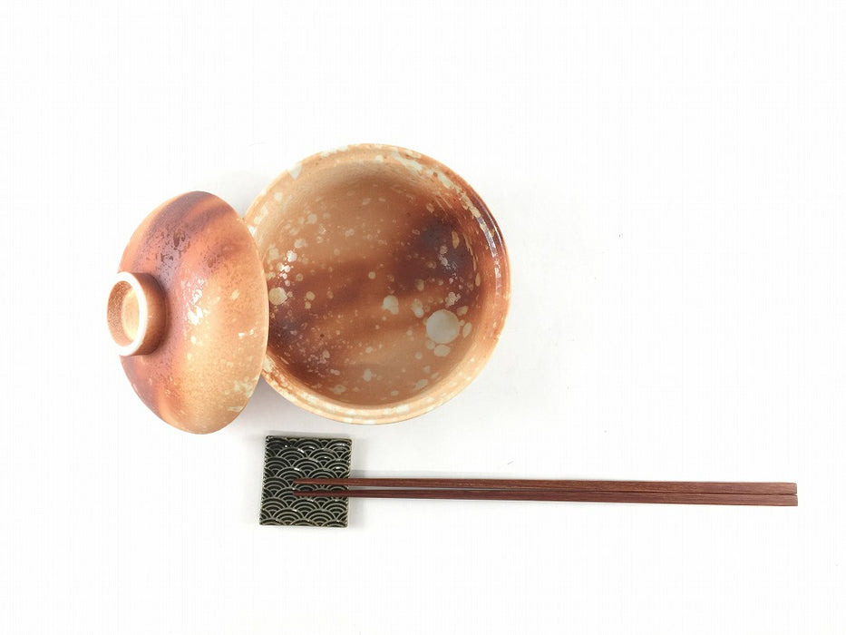 11cm福蓋物.緋赤彩　有田焼弥源次窯(j.R)