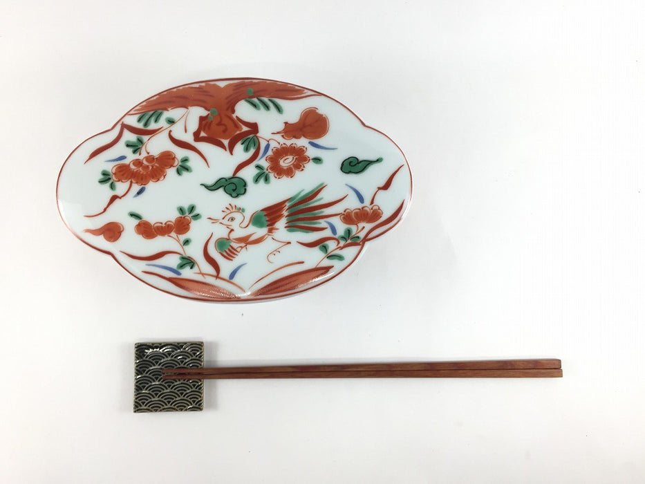 18cm木甲陶箱　色絵万歴　有田焼弥源次窯(j.R)