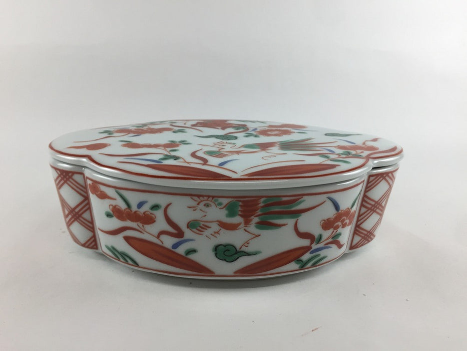 18cm木甲陶箱　色絵万歴　有田焼弥源次窯(j.R)