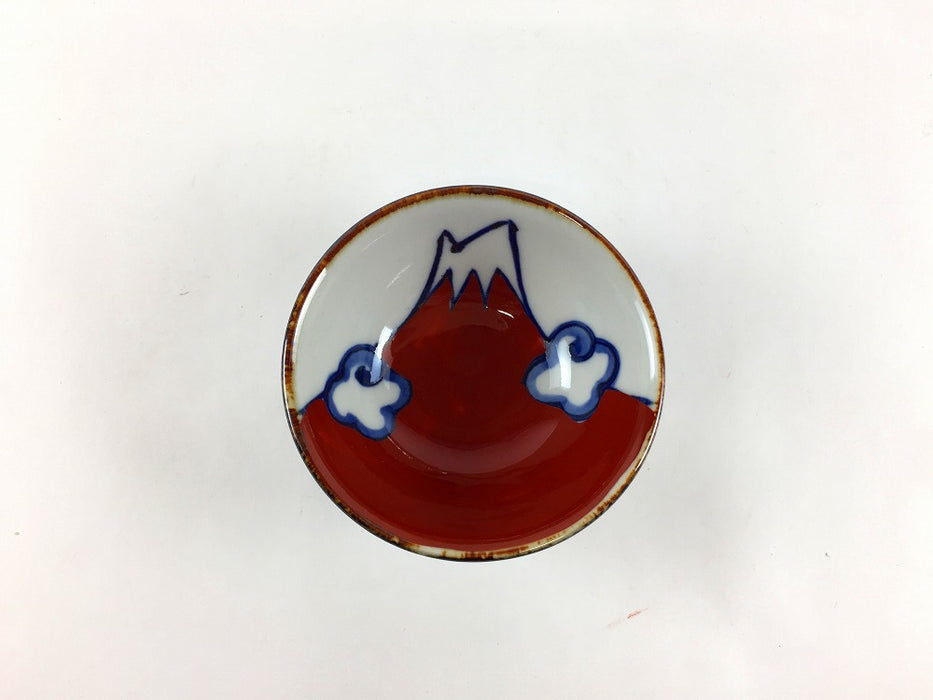 【1個価格】富岳(赤)　盃　7.5cm/70cc　波佐見焼(j.R)