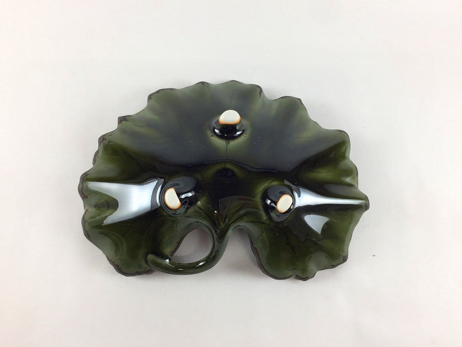 ツワ型向付(小)　黒緑　17.5cm　有田焼福泉窯(j.R)