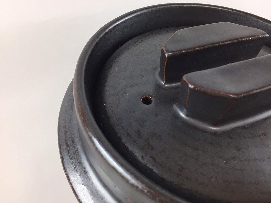 【直火可】3合用羽釜鍋　黒　24.5cm　有田焼(j.R)