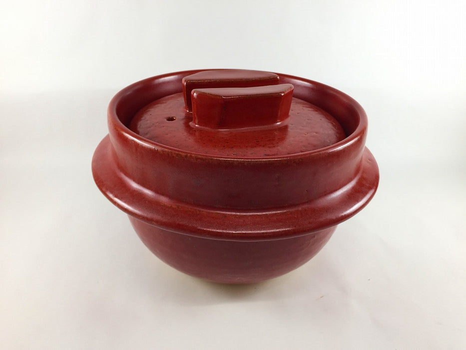 【直火可】3合用羽釜鍋　赤楽　24.5cm　有田焼(j.R)