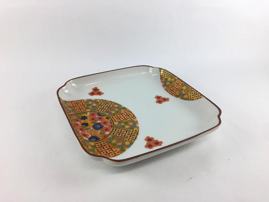 16cm木甲皿　小紋花詰　九谷焼(j.R)