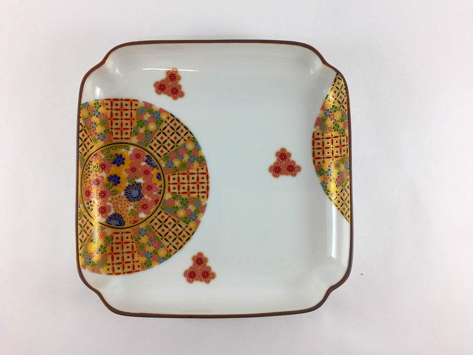 16cm木甲皿　小紋花詰　九谷焼(j.R)