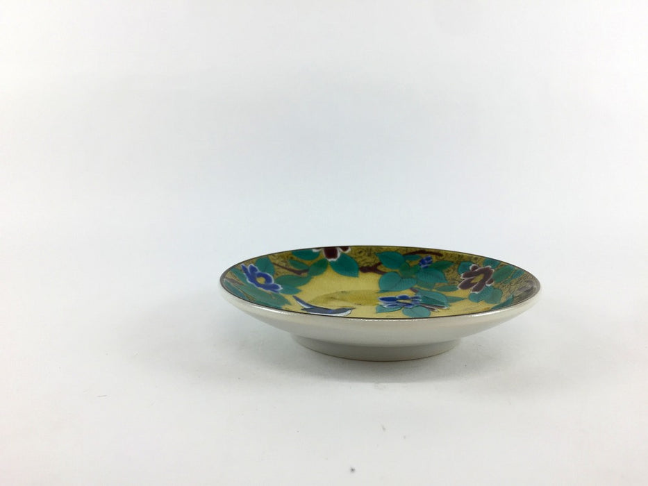 12cm小皿　吉田屋椿に鳥　九谷焼(j.R)