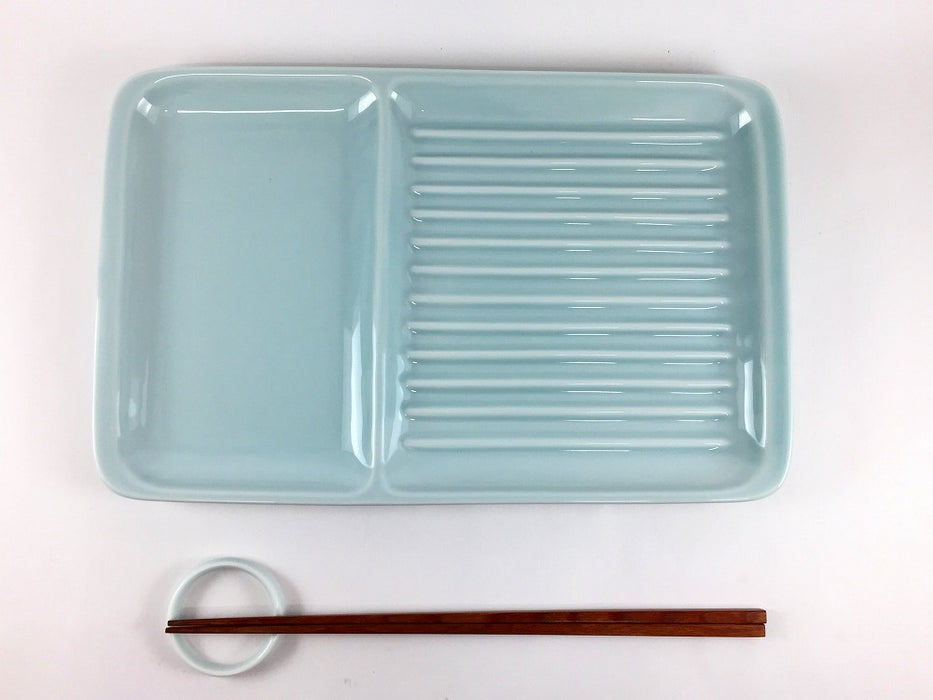 パンプレート　(青磁/うすピンク)　27.5cm　波佐見焼　(j.R)