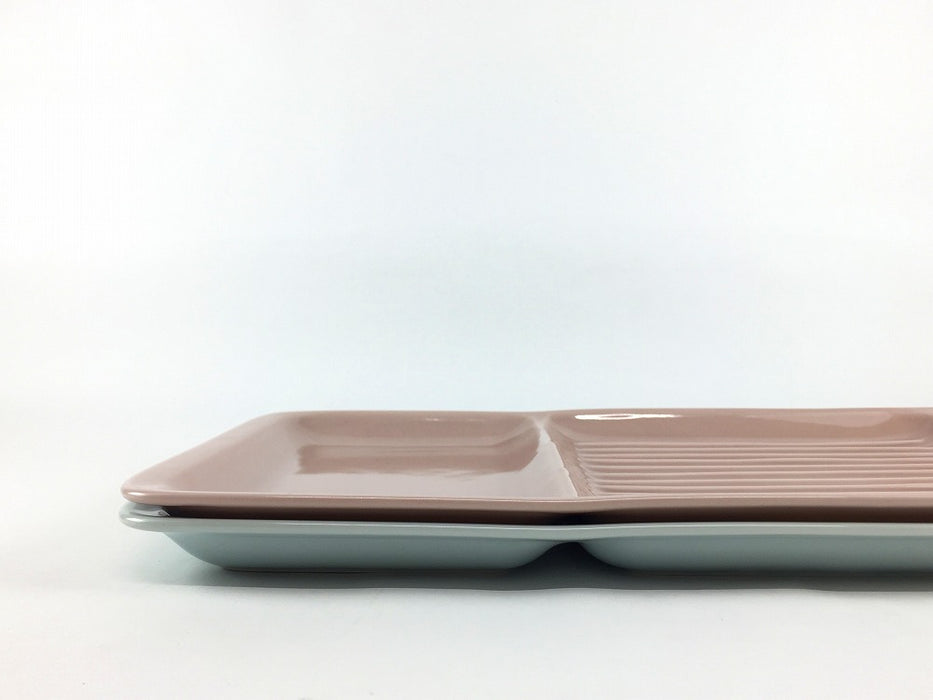 パンプレート　(青磁/うすピンク)　27.5cm　波佐見焼　(j.R)