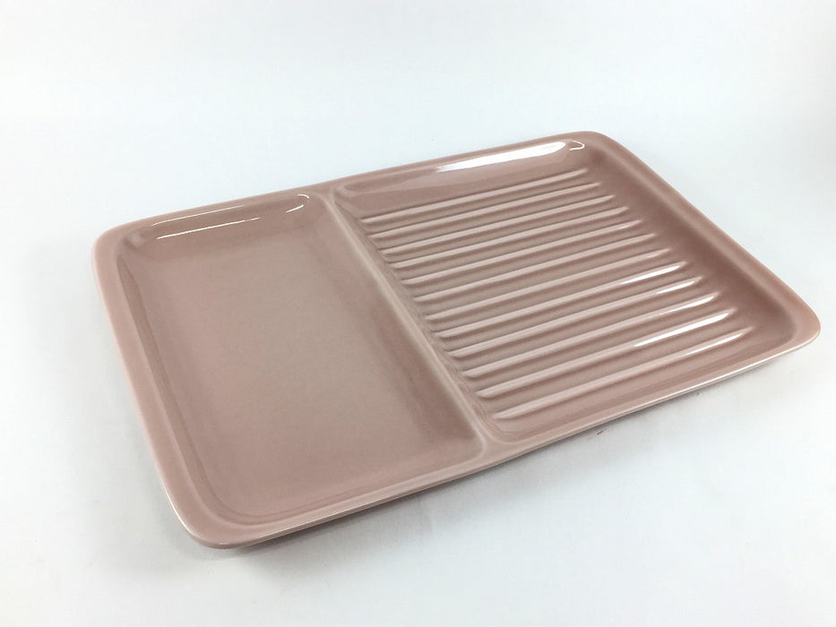 パンプレート　(青磁/うすピンク)　27.5cm　波佐見焼　(j.R)