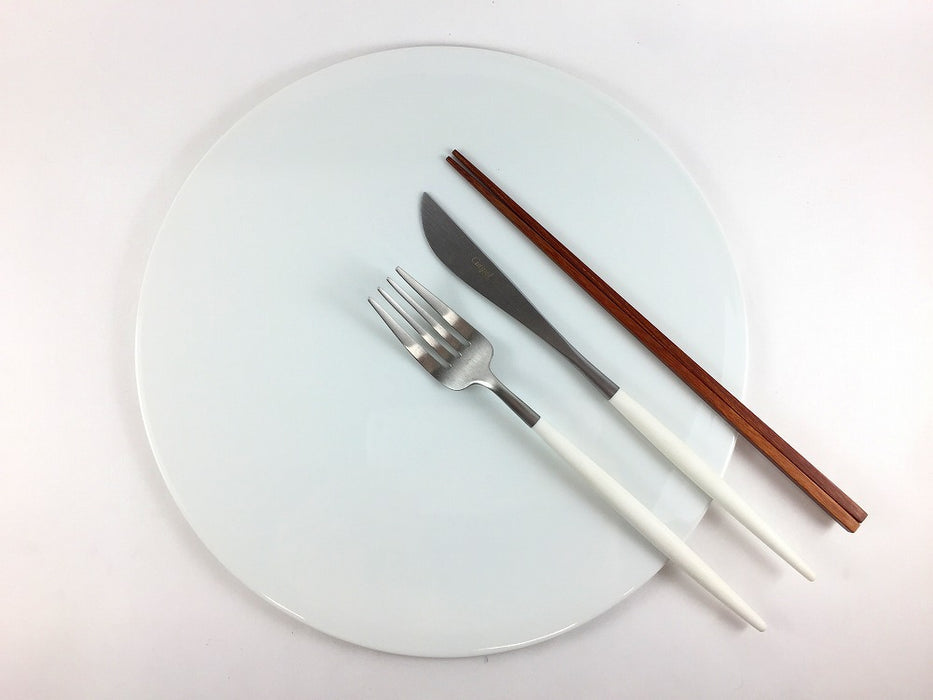 【SALE】フラットプレート　26cm　白磁　有田焼【訳あり】