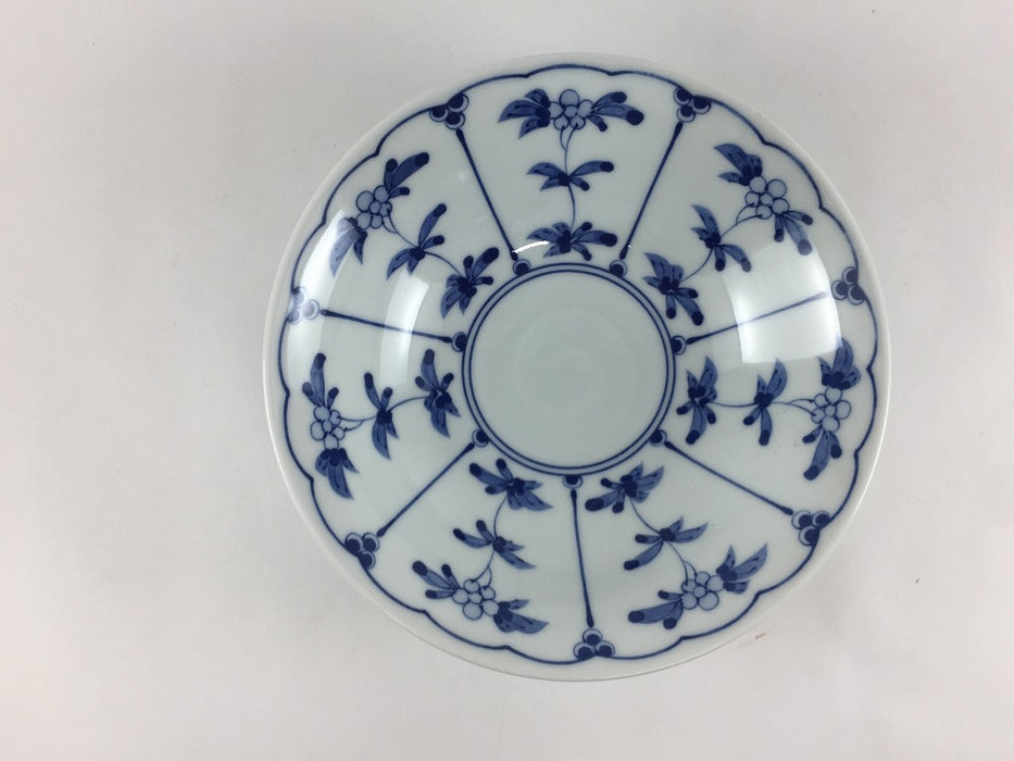 15cm平鉢(藍草花)　波佐見焼(j.R)