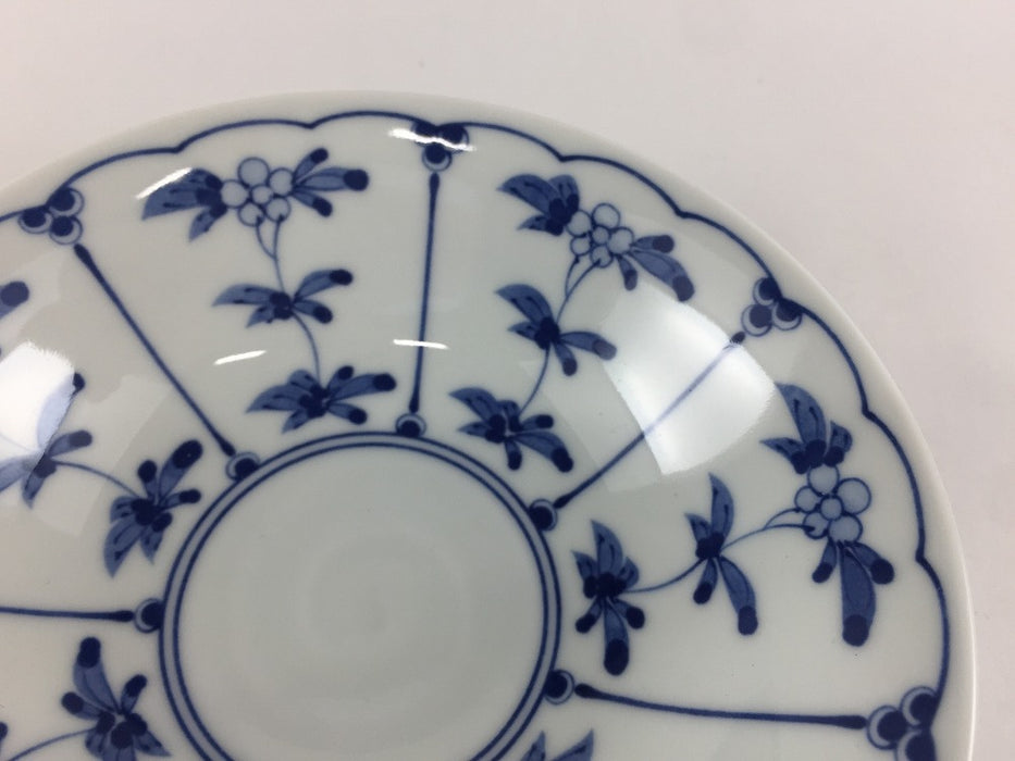 15cm平鉢(藍草花)　波佐見焼(j.R)