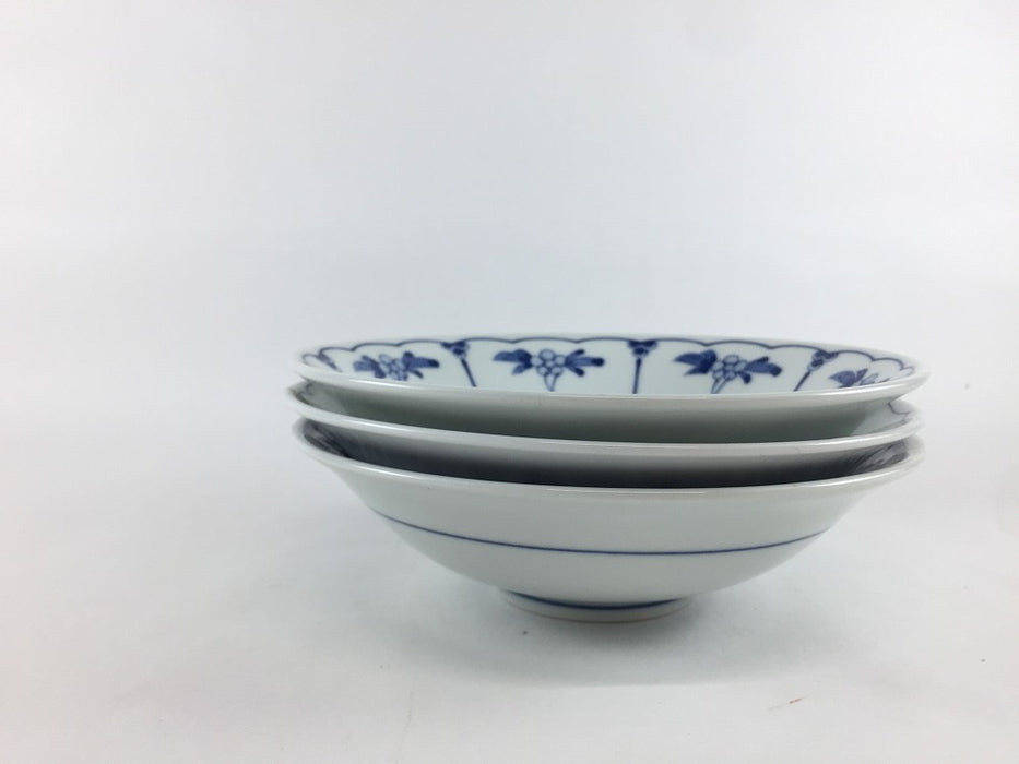 15cm平鉢(藍草花)　波佐見焼(j.R)