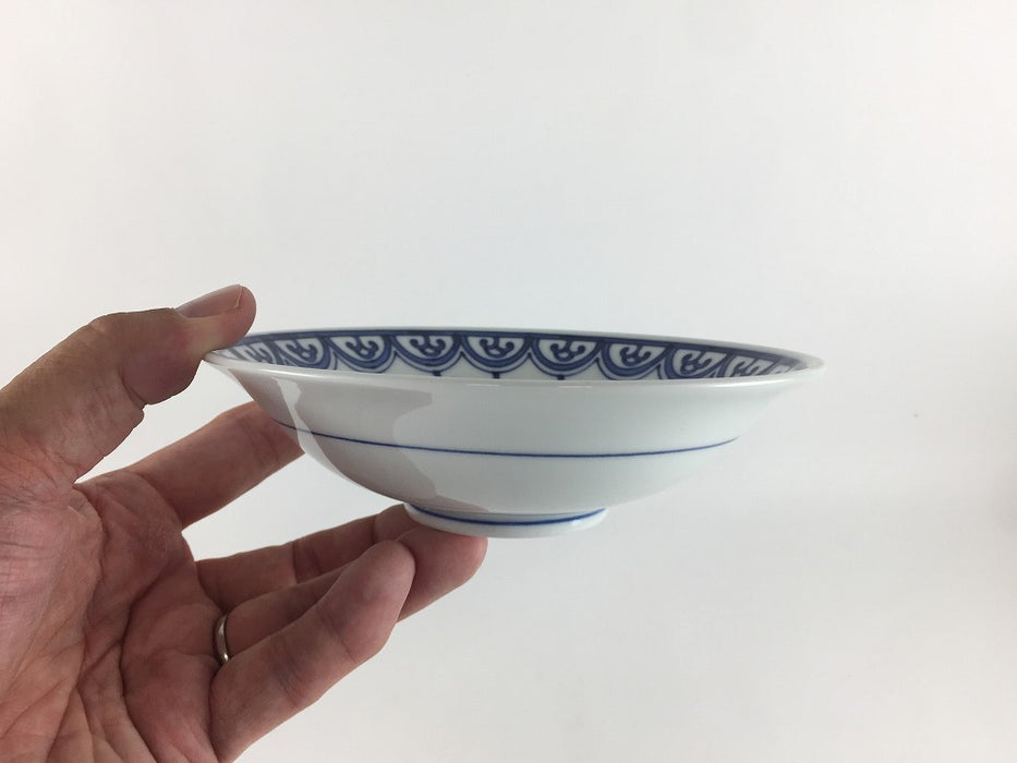 【SALE】15cm平鉢(藍瓔珞)　波佐見焼(j.R)【訳あり】