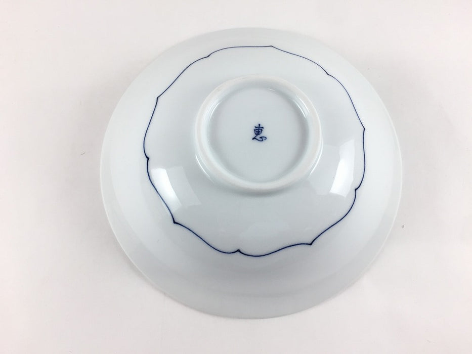 【SALE】15cm平鉢(藍桔梗線)　波佐見焼(j.R)【訳あり】