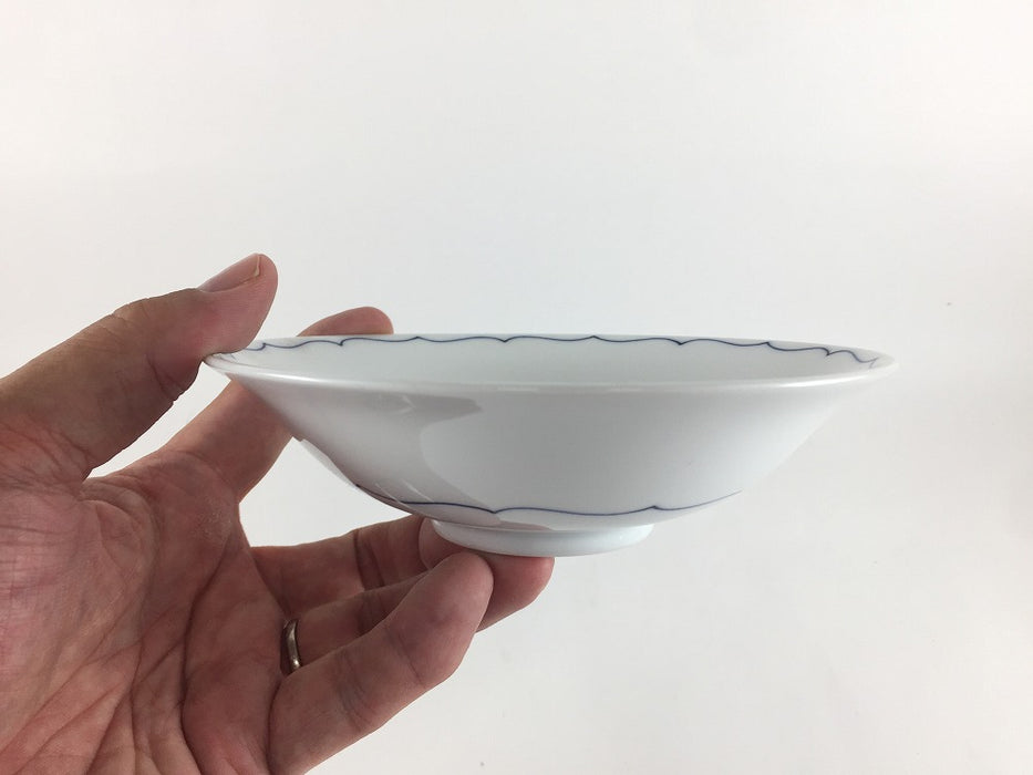 【SALE】15cm平鉢(藍桔梗線)　波佐見焼(j.R)【訳あり】