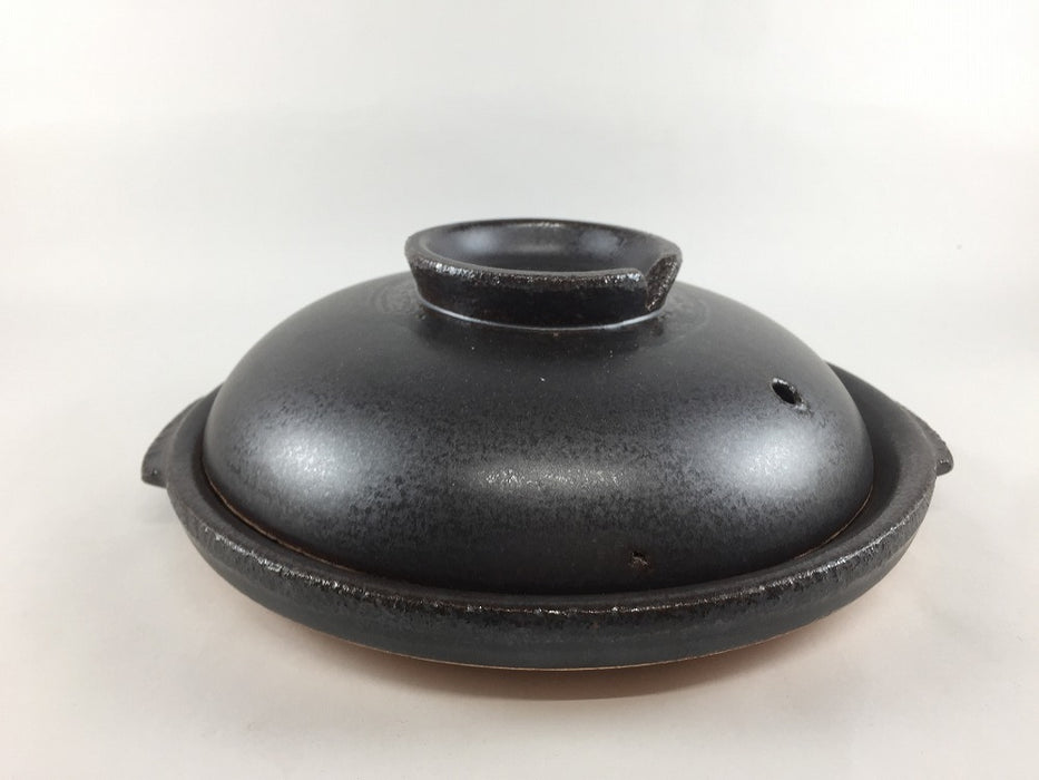 【SALE】【直火可】21cm蓋付陶板.黒　有田焼【訳あり】