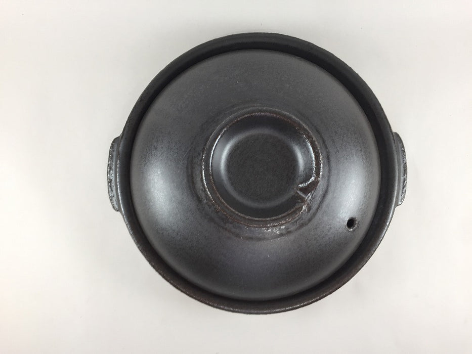 【SALE】【直火可】21cm蓋付陶板.黒　有田焼【訳あり】