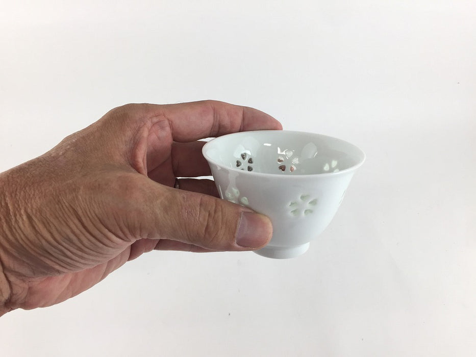 【SALE】8cm反煎茶(120cc)水晶花詰　波佐見焼【訳あり】