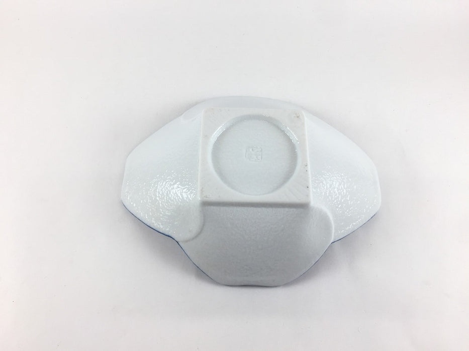 【SALE】19cmクローバー平鉢.濃淡藍銀線　有田焼【訳あり】