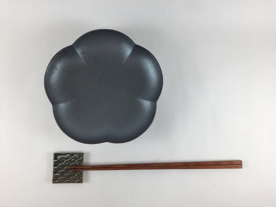 【SALE】15cm梅皿.黒結晶　有田焼【訳あり】