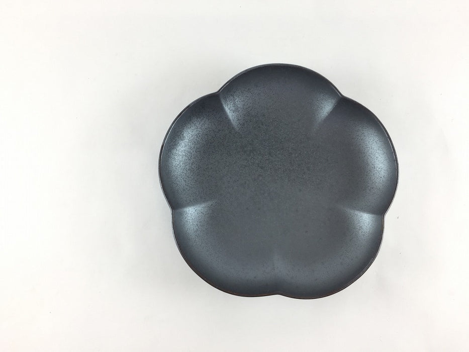 【SALE】15cm梅皿.黒結晶　有田焼【訳あり】