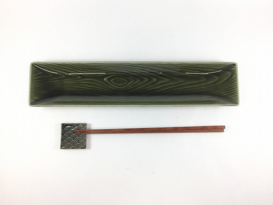 【SALE】織部長木目皿　32cm　有田焼【訳あり】