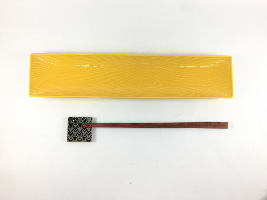 【SALE】黄長木目皿　32cm　有田焼【訳あり】