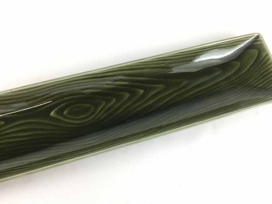 【SALE】織部長木目皿　32cm　有田焼【訳あり】