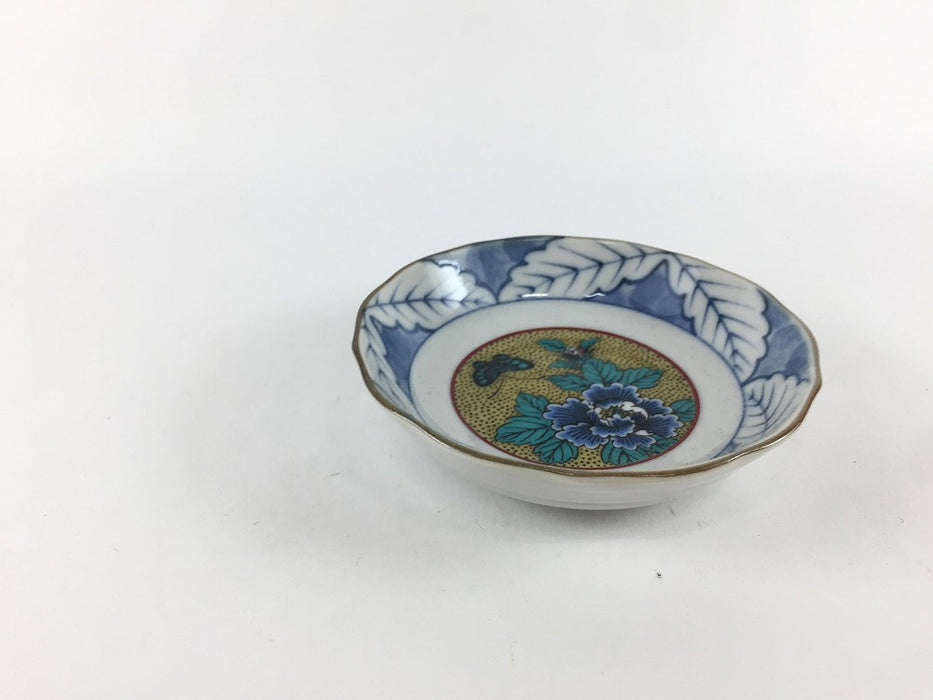 10cm深小皿.吉田屋牡丹　九谷焼(j.R)