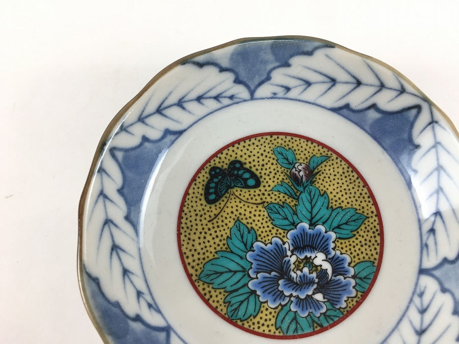 10cm深小皿.吉田屋牡丹　九谷焼(j.R)