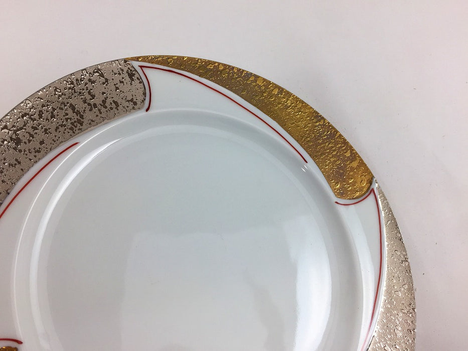 【SALE】金銀彩風車割　6.5寸皿　20cm　有田焼【訳あり】