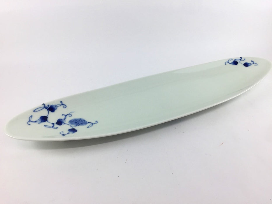 【SALE】染付唐草楕円長皿小　40cm　有田焼【訳あり】