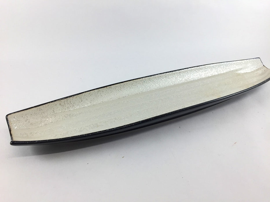 【SALE】黒パール舟長皿　36.5cm　有田焼【訳あり】