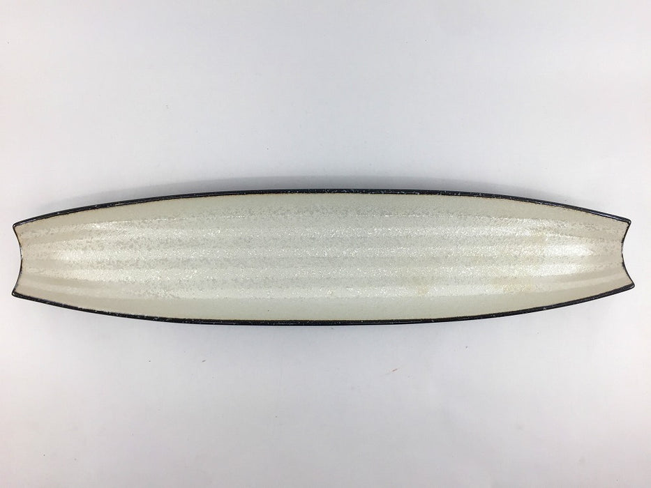 【SALE】黒パール舟長皿　36.5cm　有田焼【訳あり】