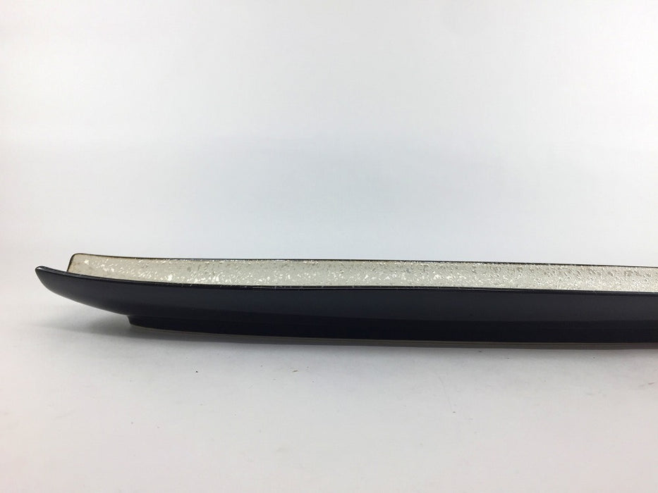 【SALE】黒パール舟長皿　36.5cm　有田焼【訳あり】