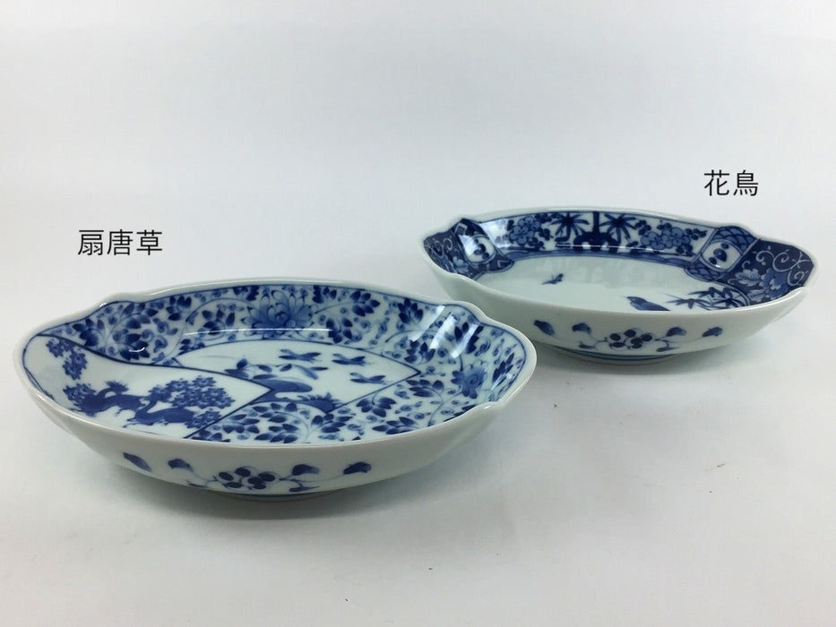 ナマコ皿　(花鳥/扇唐草/寿地紋つる/寿地紋カメ)　16cm　波佐見焼(j.R)