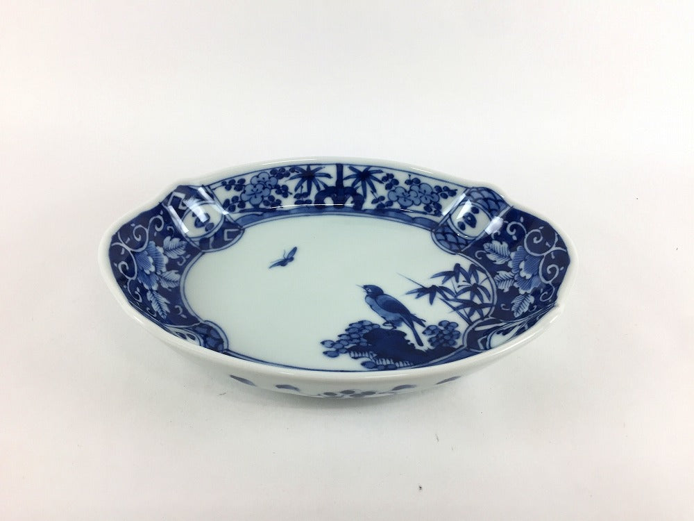 ナマコ皿 (花鳥/扇唐草/寿地紋つる/寿地紋カメ) 16cm 波佐見焼(j.R