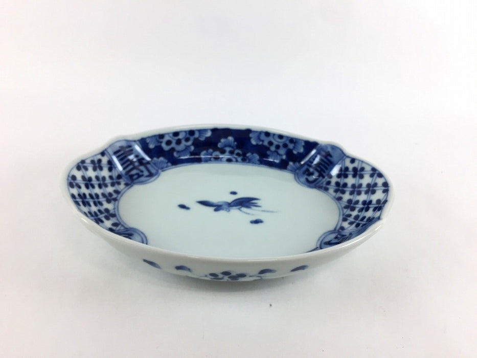 ナマコ皿　(花鳥/扇唐草/寿地紋つる/寿地紋カメ)　16cm　波佐見焼(j.R)