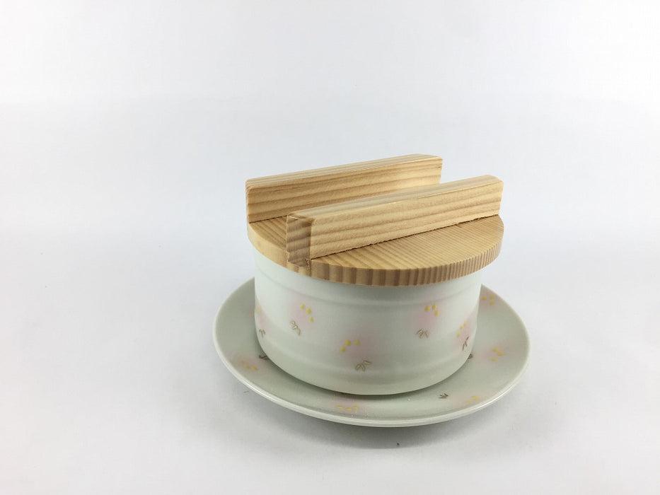 【SALE】蒸籠(セイロ)セット.蛍文様　15cm　有田焼(j.R)【訳あり】