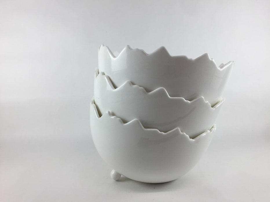 【SALE】山切片上り玉鉢.洋白　17cm　有田焼【訳あり】