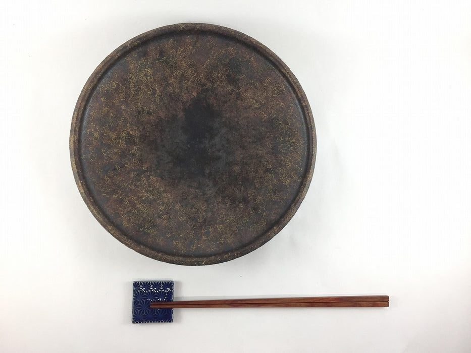 【SALE】【直火可】230丸浅鍋.黒土金彩　23cm　有田焼【訳あり】