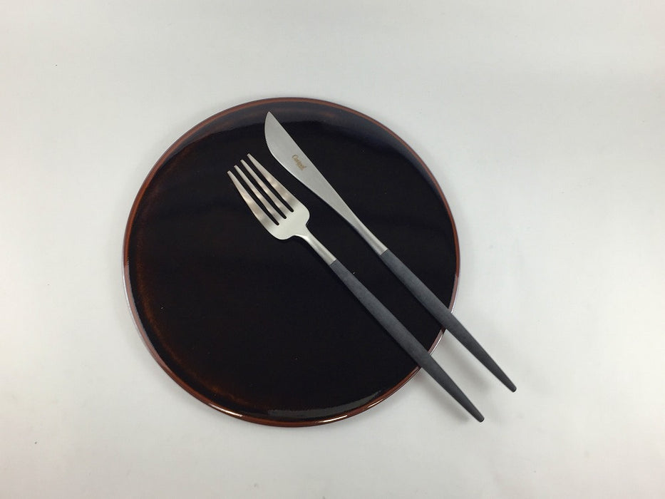 フラットプレート　21cm　天目　有田焼　(j.R)