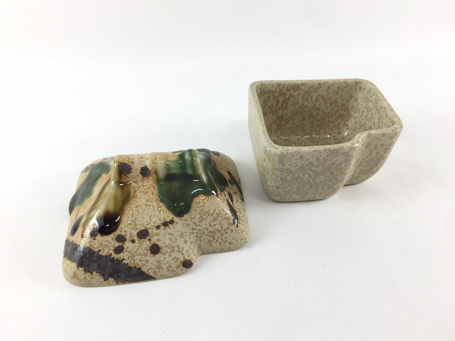 【SALE】9cm家小蓋物(織部流)　有田焼【訳あり】(j.R)