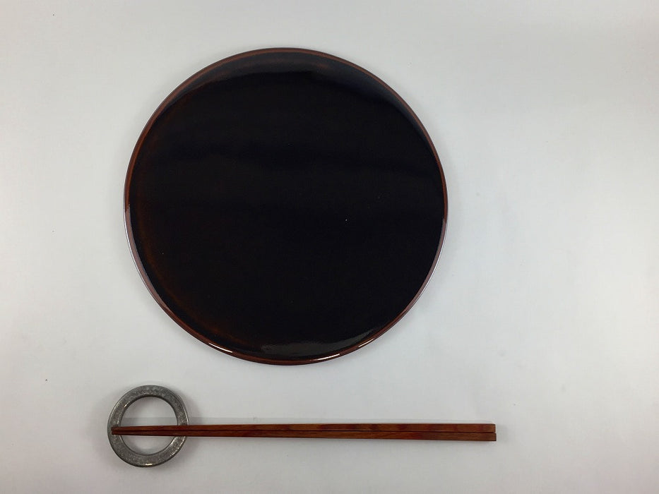 フラットプレート　21cm　天目　有田焼　(j.R)