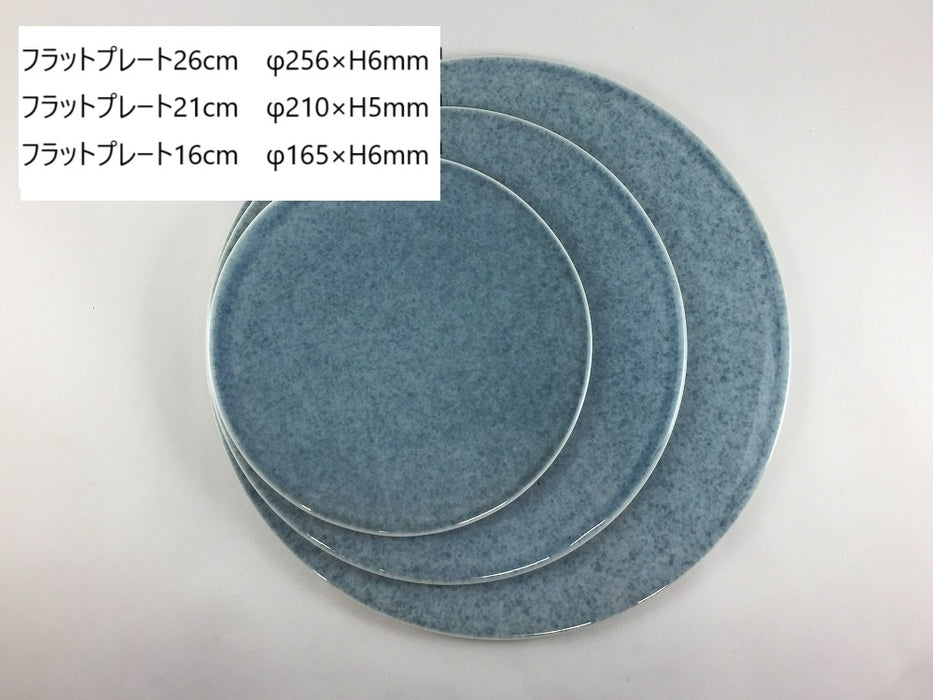 フラットプレート　21cm　薄墨　有田焼　(j.R)