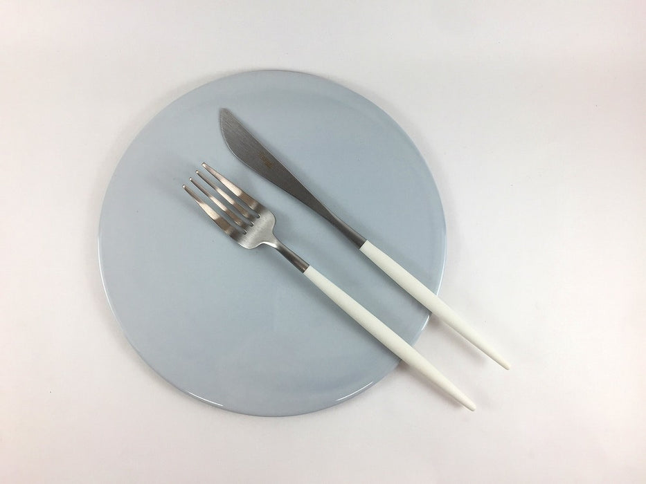 フラットプレート　21cm　ライトグレー　有田焼　(j.R)