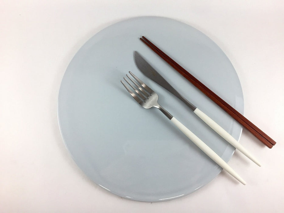 フラットプレート　26cm　ライトグレー　有田焼　(j.R)