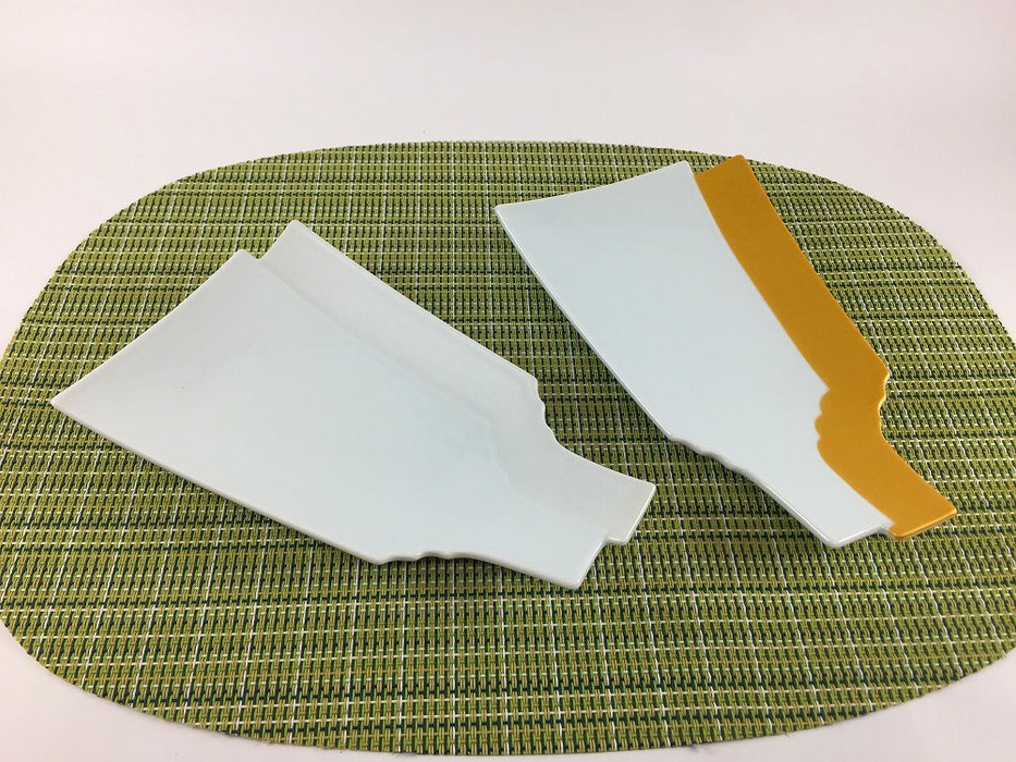 羽子板重ね銘々皿　(錦金彩/錦銀彩)　17cm　有田焼(j.R)