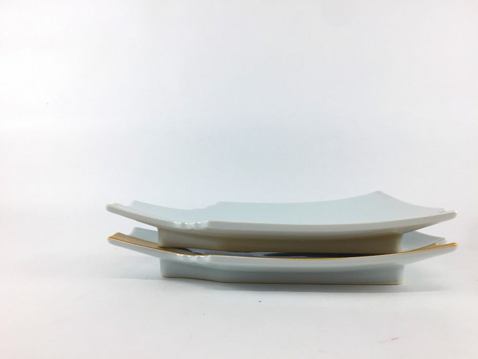 羽子板重ね銘々皿　(錦金彩/錦銀彩)　17cm　有田焼(j.R)